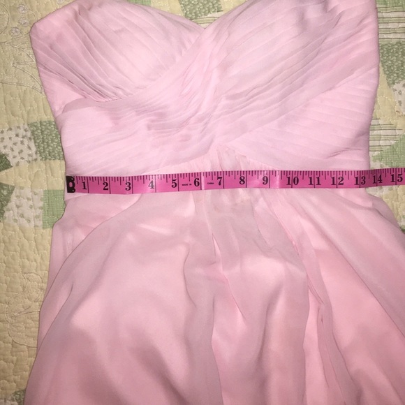 JJ’S House 0 Jr Long Pink CHIFFON Boned Bustier A-line Formal EUC 💎 - Picture 6 of 16